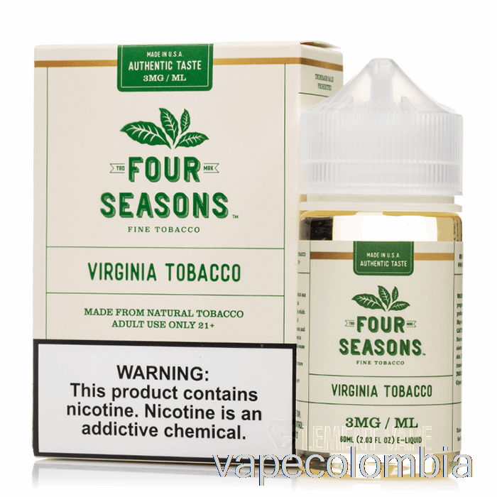 Vape Desechable Tabaco Virginia - Cuatro Estaciones - 60ml 12mg